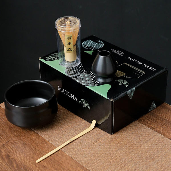 JIKANNOYA 抹茶セット お点前セット 7点セット 茶道具 セット 茶杓 茶筅 茶せん 百本立 茶筅立て くせ直し 抹茶篩 綿茶巾 陶器茶杓立て 初心者 お手入れも簡単 母の日 父の日 誕生日 贈り物 (ライトグリーン)