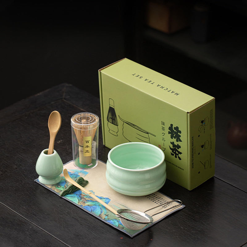 JIKANNOYA 抹茶セット 抹茶 セット 自宅用 茶道具 初心者 お点前セット 抹茶 陶器 抹茶茶碗 茶杓 茶杓立て 茶せん 百本立 茶筅立て くせ直し 茶道セット matcha set for beginners お手入れも簡単 母の日 父の日 誕生日 贈り物 おしゃれ CJ202