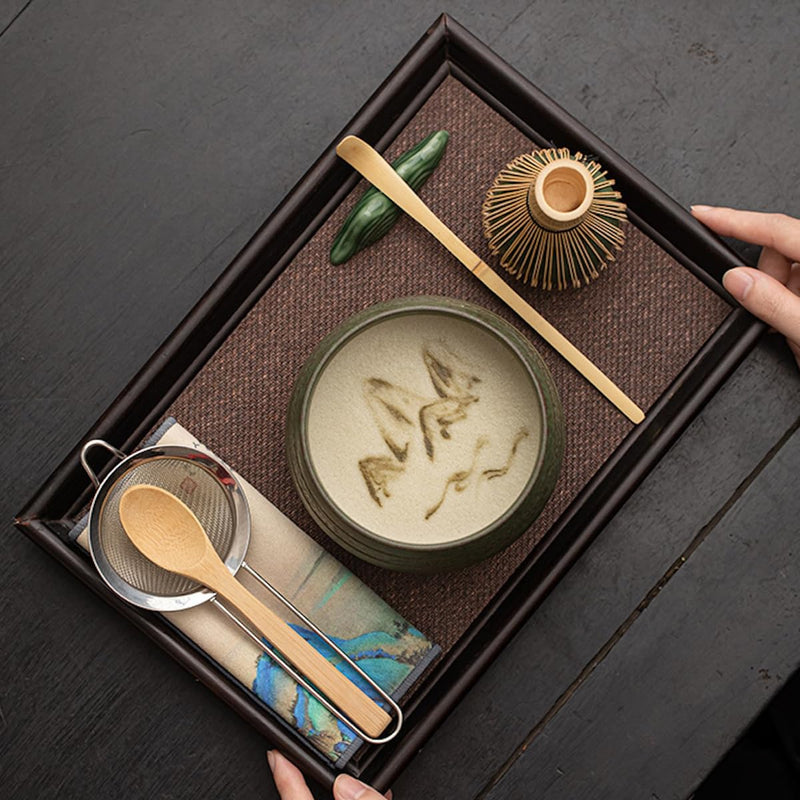 JIKANNOYA 抹茶 セット 茶道具 茶道セット 初心者 抹茶セット matcha set ceremony for beginners お点前セット whisk chasen 抹茶 陶器 抹茶茶碗 茶杓 茶杓立て 茶せん 茶筅 百本立 茶筅立て くせ直し 綿茶巾 抹茶篩 お手入れも簡単 自宅用 母の日 父の日 誕生日 プレゼント 贈り物 おしゃれ AQCJ117
