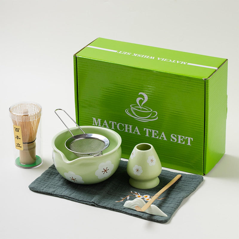 JIKANNOYA 抹茶 セット 抹茶セット 自宅用 茶道具 初心者 お点前セット 抹茶 陶器 抹茶茶碗 茶杓 茶杓立て 茶せん 百本立 茶筅立て くせ直し 綿茶巾 抹茶篩 茶道セット matcha set for beginners お手入れも簡単 母の日 父の日 誕生日 贈り物セット おしゃれ 500ml AQCJ59
