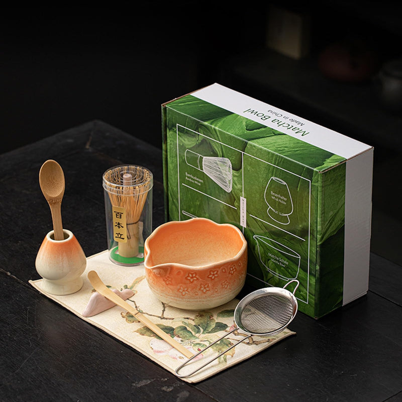 JIKANNOYA 抹茶セット 抹茶 セット 自宅用 茶道具 初心者 お点前セット 抹茶 陶器 抹茶茶碗 茶杓 茶杓立て 茶せん 百本立 茶筅立て くせ直し 綿茶巾 抹茶篩 茶道セット matcha set for beginners お手入れも簡単 母の日 父の日 誕生日 贈り物 おしゃれ 桜柄 CJ206