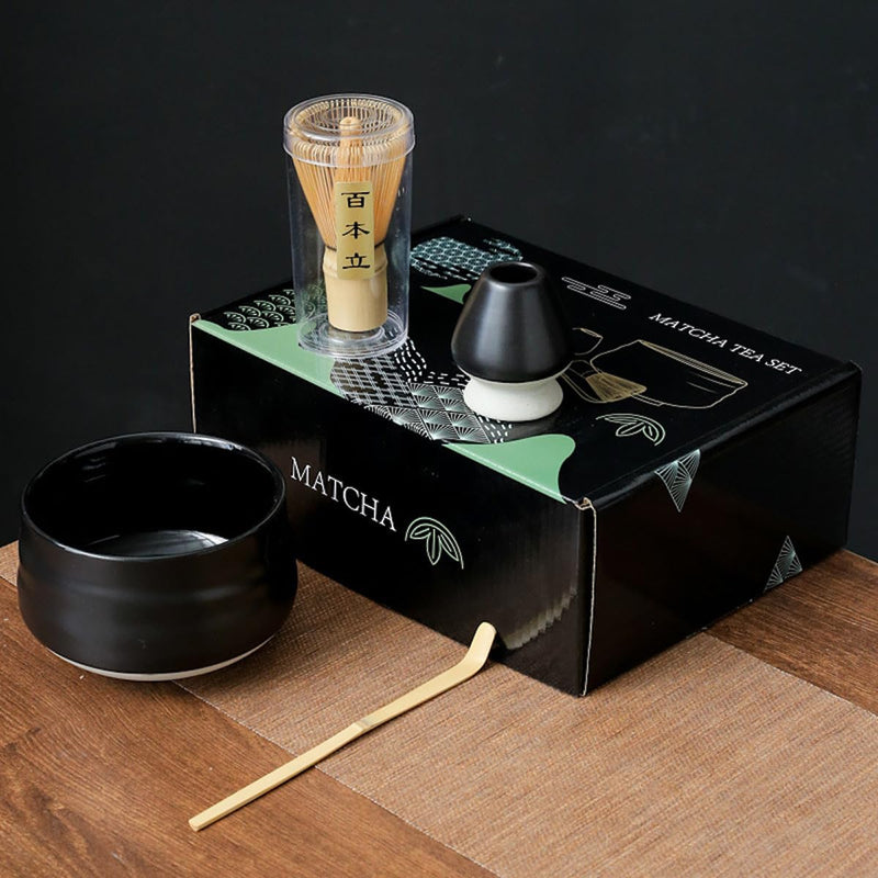 JIKANNOYA 抹茶セット お点前セット 7点セット 茶道具 セット 茶杓 茶筅 茶せん 百本立 茶筅立て くせ直し 抹茶篩 綿茶巾 陶器茶杓立て 初心者 お手入れも簡単 母の日 父の日 誕生日 贈り物 (ライトグリーン)