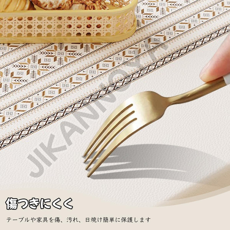JIKANNOYA テーブルクロス 撥水 おしゃれ テーブルクロス- 長方形 花柄 北欧 テーブル table cloth for dining table 小さめ 耐熱 防水 防油 汚れ防止 水洗い不要 お手入れ簡単 高級 PU 長机用 家庭用 業務用 FSZB03
