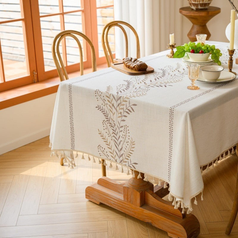 JIKANNOYA テーブルクロス 撥水 おしゃれ テーブルクロス- 長方形 花柄 北欧 テーブル table cloth for dining table 耐熱 防水 防油 汚れ防止 洗濯可能 お手入れ簡単 高級 リネン 長机用 家庭用 業務用 FSZB02