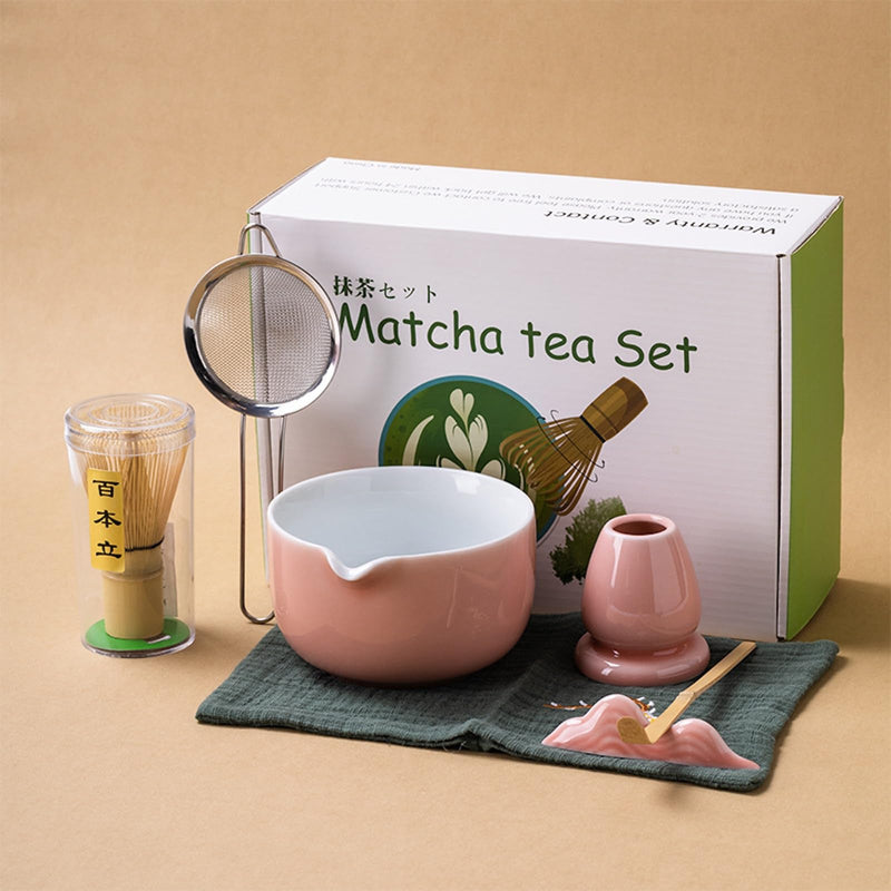 JIKANNOYA 抹茶セット 自宅用 茶道具 初心者 抹茶 セット お点前セット 陶器 抹茶 抹茶茶碗 茶杓 茶杓立て 茶せん 百本立 茶筅立て くせ直し 綿茶巾 抹茶篩 茶道セット matcha set for beginners お手入れも簡単 母の日 父の日 誕生日 贈り物セット ギフトボックス包装 AQCJ62