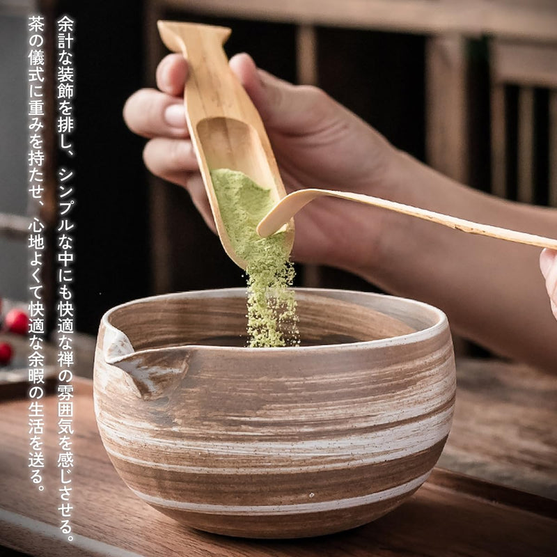 JIKANNOYA 抹茶セット お点前セット 茶道具 セット 4点セット 茶杓 茶筅 茶せん 百本立 茶筅立て くせ直し 初心者 お手入れも簡単 母の日 父の日 誕生日 贈り物