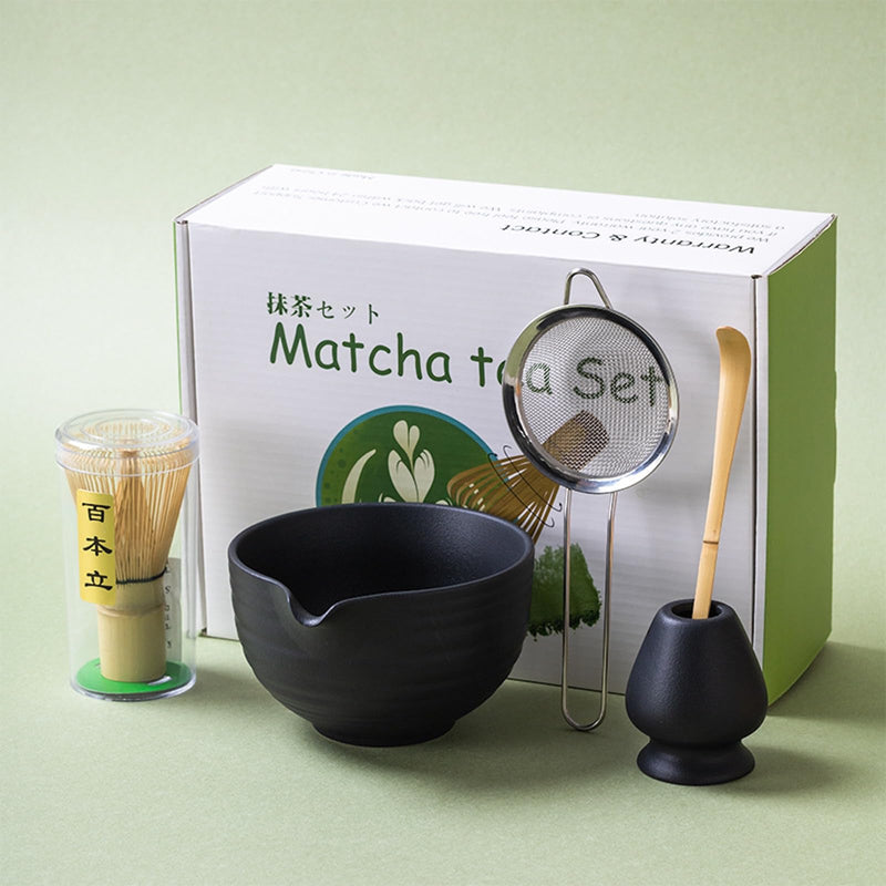 JIKANNOYA 抹茶セット 自宅用 抹茶 セット 茶道具 初心者 お点前セット 抹茶 陶器 抹茶茶碗 注ぎ口付き 茶杓 茶杓立て 茶せん 百本立 茶筅立て くせ直し 綿茶巾 抹茶篩 茶道セット matcha set for beginners お手入れも簡単 母の日 父の日 誕生日 贈り物 おしゃれ 500ml AQCJ68