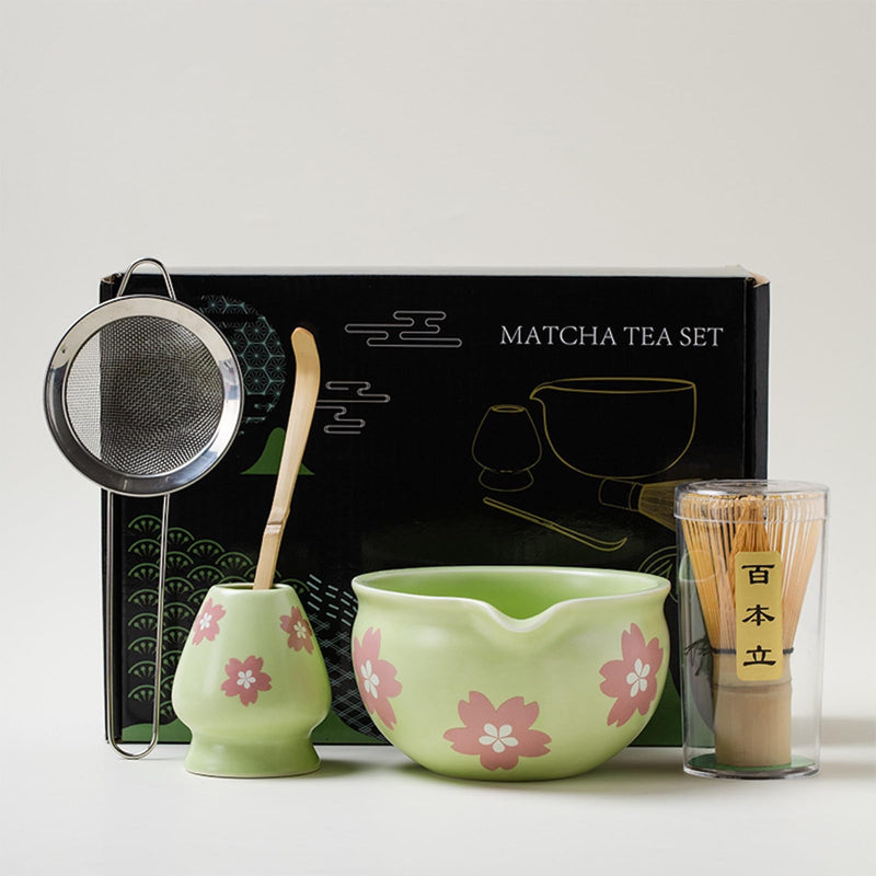 JIKANNOYA 抹茶セット 抹茶 セット 自宅用 茶道具 初心者 お点前セット 抹茶 陶器 抹茶茶碗 茶杓 茶杓立て 茶せん 百本立 茶筅立て くせ直し 綿茶巾 抹茶篩 茶道セット matcha set for beginners お手入れも簡単 母の日 父の日 誕生日 贈り物セット おしゃれ 500ml AQCJ61