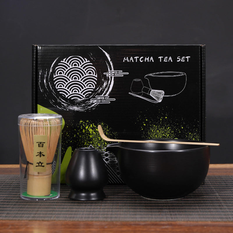 JIKANNOYA 茶道具 セット 抹茶セット お点前セット 4点セット 茶筅 茶せん 百本立 茶筅立て くせ直し 茶杓 初心者 抹茶スターター おうち時間グッズ お手入れも簡単 母の日 父の日 誕生日 贈り物