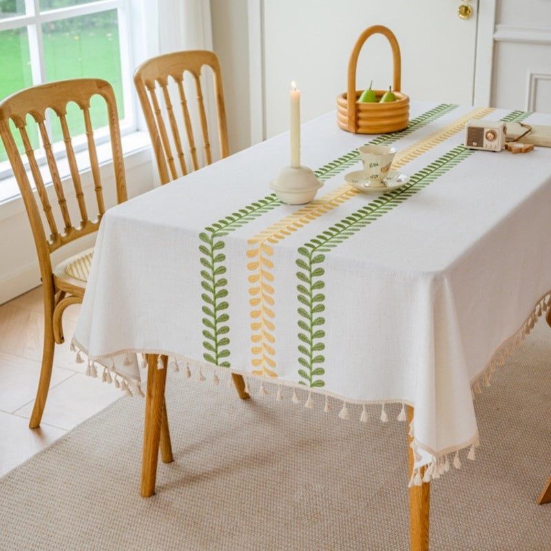 JIKANNOYA テーブルクロス 撥水 おしゃれ テーブルクロス- 長方形 花柄 北欧 テーブル table cloth for dining table 耐熱 防水 防油 汚れ防止 洗濯可能 お手入れ簡単 高級 リネン 長机用 家庭用 業務用 FSZB02