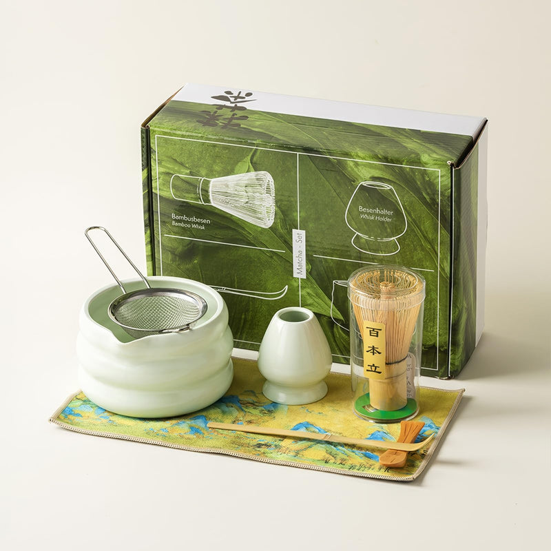 JIKANNOYA 抹茶 セット 抹茶セット 茶道具 初心者 お点前セット 抹茶 陶器 抹茶茶碗 茶杓 茶杓立て 茶せん 百本立 茶筅立て くせ直し 綿茶巾 抹茶篩 茶道セット matcha set for beginners お手入れも簡単 母の日 父の日 誕生日 贈り物セット 500ml AQCJ36