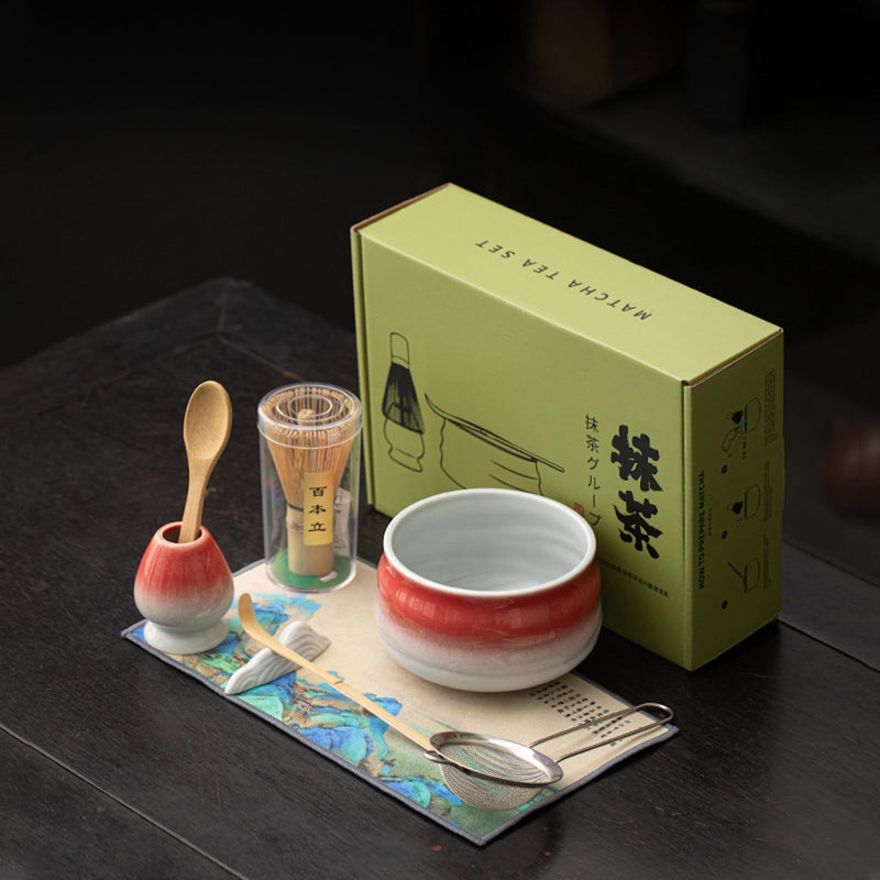 JIKANNOYA 抹茶セット 抹茶 セット 自宅用 茶道具 初心者 お点前セット 抹茶 陶器 抹茶茶碗 茶杓 茶杓立て 茶せん 百本立 茶筅立て くせ直し 茶道セット matcha set for beginners お手入れも簡単 母の日 父の日 誕生日 贈り物 おしゃれ CJ202