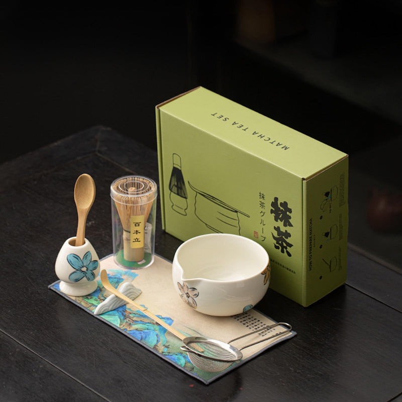 JIKANNOYA 抹茶セット 抹茶 セット 自宅用 茶道具 初心者 お点前セット 抹茶 陶器 抹茶茶碗 茶杓 茶杓立て 茶せん 百本立 茶筅立て くせ直し 茶道セット matcha set for beginners お手入れも簡単 母の日 父の日 誕生日 贈り物 おしゃれ CJ202