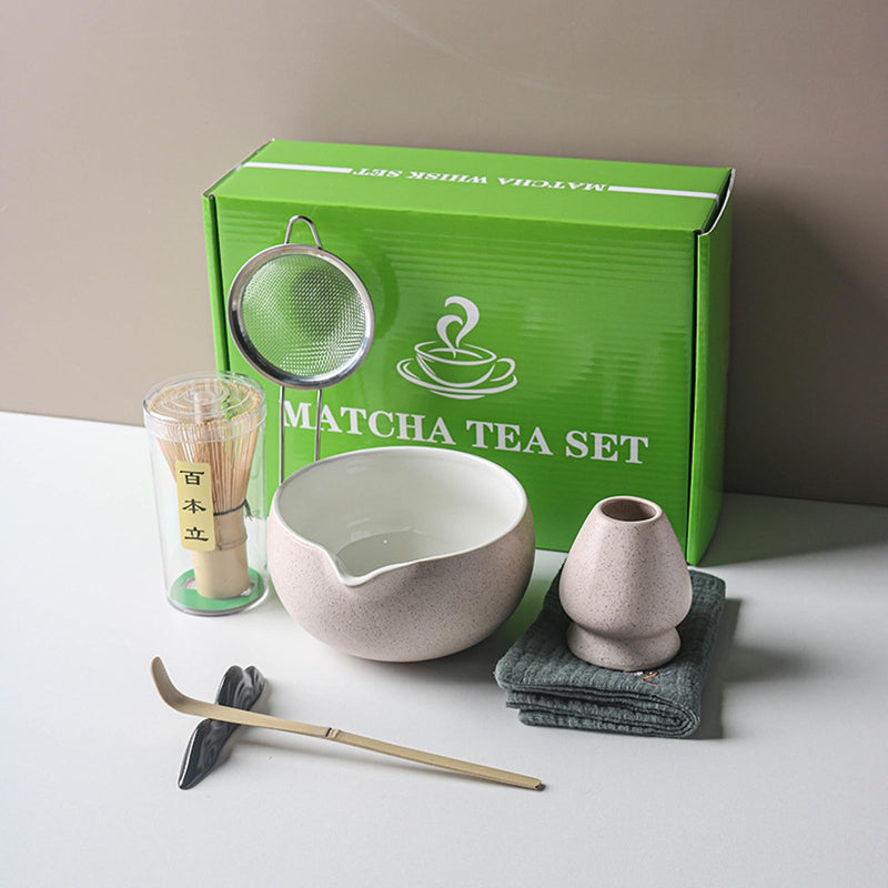 JIKANNOYA 抹茶セット 抹茶 セット 自宅用 茶道具 初心者 お点前セット 抹茶 陶器 抹茶茶碗 注ぎ口付き 茶杓 茶杓立て 茶せん 百本立 茶筅立て くせ直し 綿茶巾 抹茶篩 茶道セット matcha set for beginners お手入れも簡単 母の日 父の日 誕生日 贈り物セット おしゃれ 500ml AQCJ65