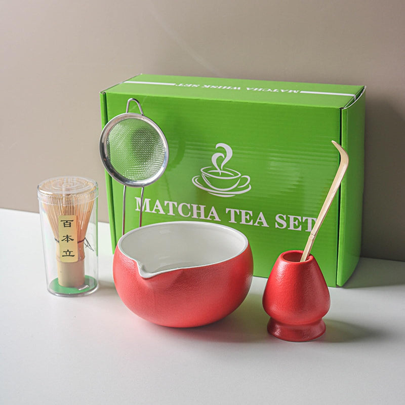 JIKANNOYA 抹茶セット 抹茶 セット 自宅用 茶道具 初心者 お点前セット 抹茶 陶器 抹茶茶碗 注ぎ口付き 茶杓 茶杓立て 茶せん 百本立 茶筅立て くせ直し 綿茶巾 抹茶篩 茶道セット matcha set for beginners お手入れも簡単 母の日 父の日 誕生日 贈り物セット おしゃれ 500ml AQCJ65