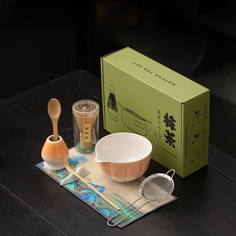 JIKANNOYA 抹茶セット 抹茶 セット 自宅用 茶道具 初心者 お点前セット 抹茶 陶器 抹茶茶碗 茶杓 茶杓立て 茶せん 百本立 茶筅立て くせ直し 綿茶巾 抹茶篩 茶道セット matcha set for beginners お手入れも簡単 母の日 父の日 誕生日 贈り物 おしゃれ CJ201