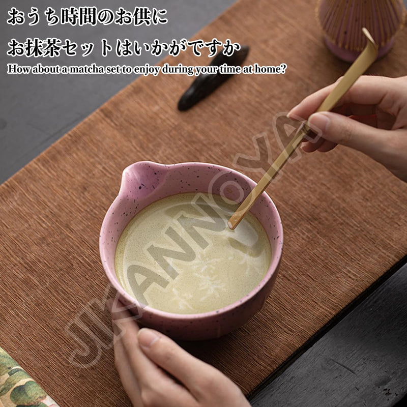 JIKANNOYA 抹茶セット 抹茶 セット 自宅用 茶道具 初心者 お点前セット 抹茶 陶器 抹茶茶碗 茶杓 茶杓立て 茶せん 百本立 茶筅立て くせ直し 綿茶巾 抹茶篩 茶道セット matcha set for beginners お手入れも簡単 母の日 父の日 誕生日 贈り物 おしゃれ AQCJ106