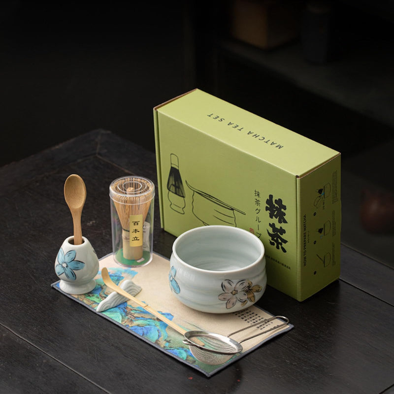JIKANNOYA 抹茶セット 抹茶 セット 自宅用 茶道具 初心者 お点前セット 抹茶 陶器 抹茶茶碗 茶杓 茶杓立て 茶せん 百本立 茶筅立て くせ直し 茶道セット matcha set for beginners お手入れも簡単 母の日 父の日 誕生日 贈り物 おしゃれ CJ202