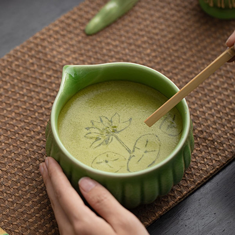 JIKANNOYA 抹茶セット 抹茶 セット 自宅用 茶道具 初心者 お点前セット 抹茶茶碗 陶器 茶杓 茶杓立て 茶せん 百本立 茶筅立て くせ直し 茶道セット matcha set for beginners お手入れも簡単 母の日 父の日 誕生日 贈り物 おしゃれ 8点セット 貫入 CJ235