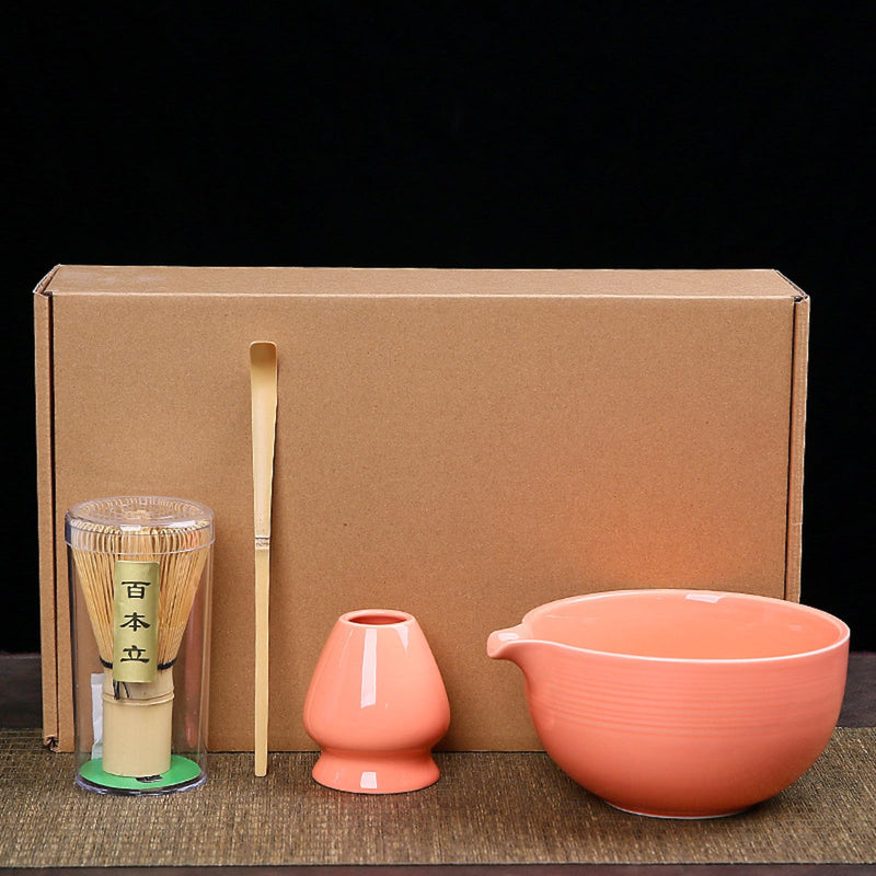 JIKANNOYA 茶道具 セット 抹茶セット お点前セット 4点セット 茶筅 茶せん 百本立 茶筅立て くせ直し 茶杓 初心者 抹茶スターター おうち時間グッズ お手入れも簡単 母の日 父の日 誕生日 贈り物