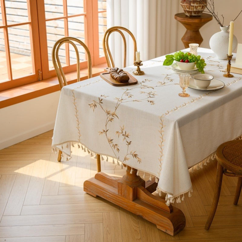 JIKANNOYA テーブルクロス 撥水 おしゃれ テーブルクロス- 長方形 花柄 北欧 テーブル table cloth for dining table 耐熱 防水 防油 汚れ防止 洗濯可能 お手入れ簡単 高級 リネン 長机用 家庭用 業務用 FSZB02