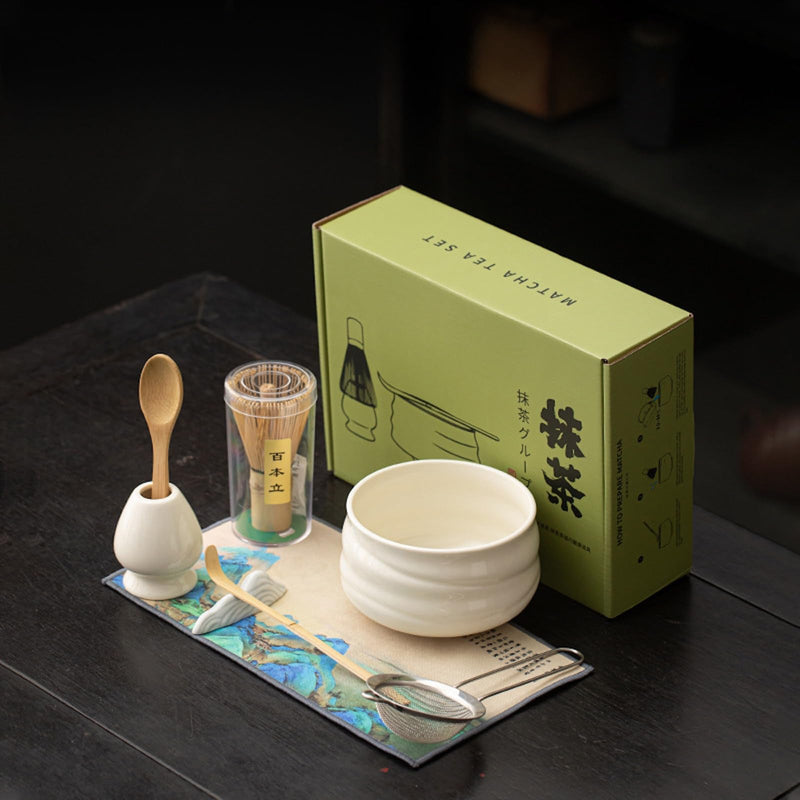 JIKANNOYA 抹茶セット 抹茶 セット 自宅用 茶道具 初心者 お点前セット 抹茶 陶器 抹茶茶碗 茶杓 茶杓立て 茶せん 百本立 茶筅立て くせ直し 茶道セット matcha set for beginners お手入れも簡単 母の日 父の日 誕生日 贈り物 おしゃれ CJ202