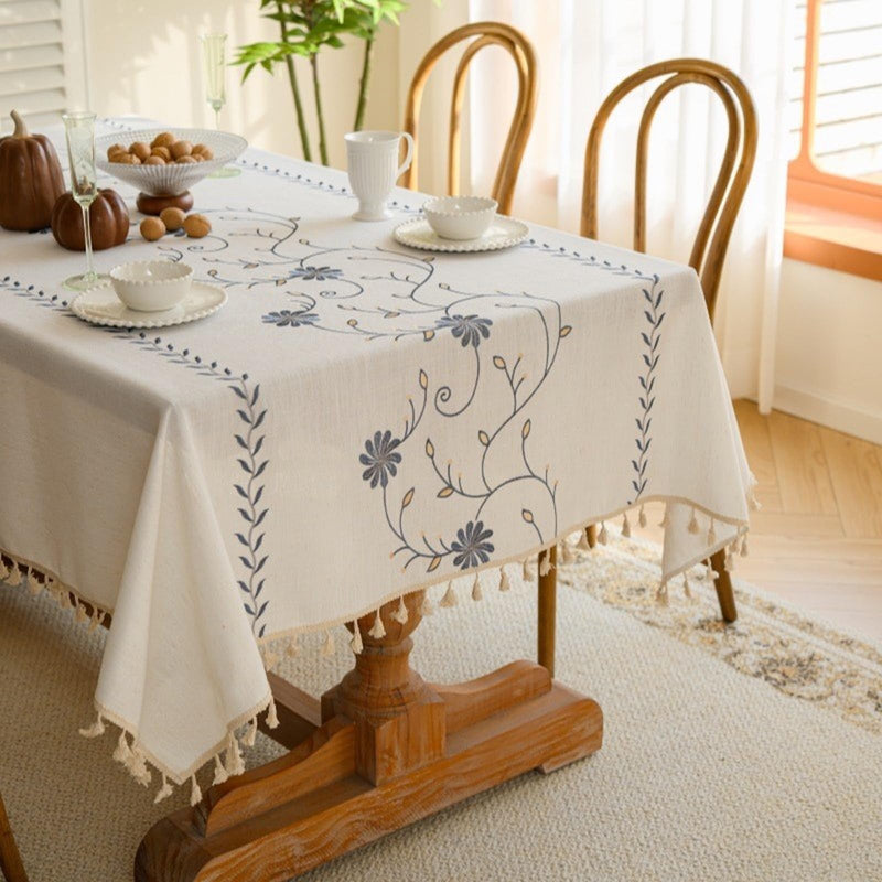 JIKANNOYA テーブルクロス 撥水 おしゃれ テーブルクロス- 長方形 花柄 北欧 テーブル table cloth for dining table 耐熱 防水 防油 汚れ防止 洗濯可能 お手入れ簡単 高級 リネン 長机用 家庭用 業務用 FSZB02
