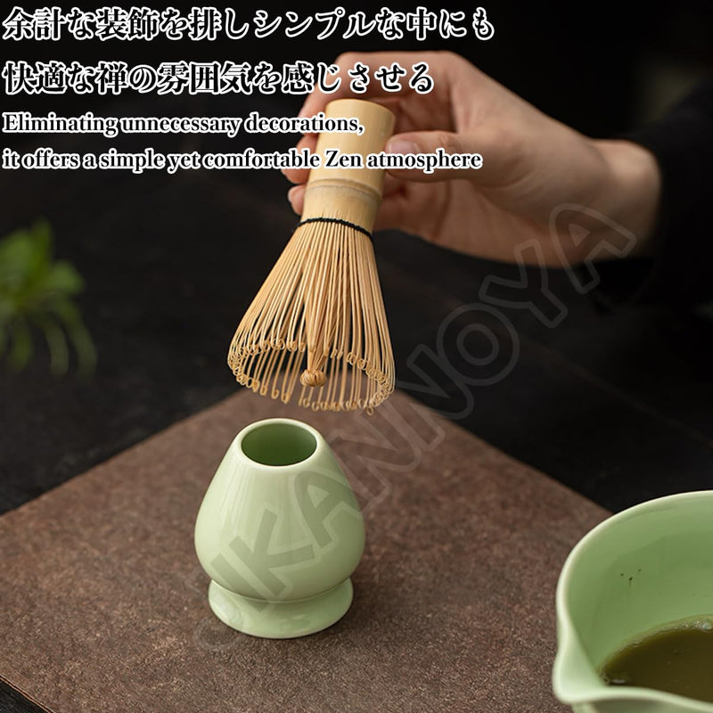 JIKANNOYA 抹茶セット 抹茶 セット 自宅用 茶道具 初心者 お点前セット 抹茶 陶器 抹茶茶碗 茶杓 茶杓立て 茶せん 百本立 茶筅立て くせ直し 綿茶巾 抹茶篩 茶道セット matcha set for beginners お手入れも簡単 母の日 父の日 誕生日 贈り物 おしゃれ CJ201