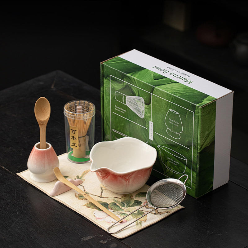 JIKANNOYA 抹茶セット 抹茶 セット 自宅用 茶道具 初心者 お点前セット 抹茶 陶器 抹茶茶碗 茶杓 茶杓立て 茶せん 百本立 茶筅立て くせ直し 綿茶巾 抹茶篩 茶道セット matcha set for beginners お手入れも簡単 母の日 父の日 誕生日 贈り物 おしゃれ 蓮 CJ207