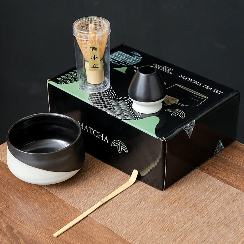 JIKANNOYA 抹茶セット お点前セット 7点セット 茶道具 セット 茶杓 茶筅 茶せん 百本立 茶筅立て くせ直し 抹茶篩 綿茶巾 陶器茶杓立て 初心者 お手入れも簡単 母の日 父の日 誕生日 贈り物 (ライトグリーン)