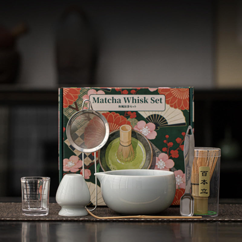 JIKANNOYA 抹茶セット 抹茶 セット 自宅用 茶道具 初心者 お点前セット 抹茶 陶器 抹茶茶碗 茶杓 茶せん 百本立 茶筅立て くせ直し 茶道セット matcha set for beginners お手入れも簡単 母の日 父の日 誕生日 贈り物 おしゃれ CJ216