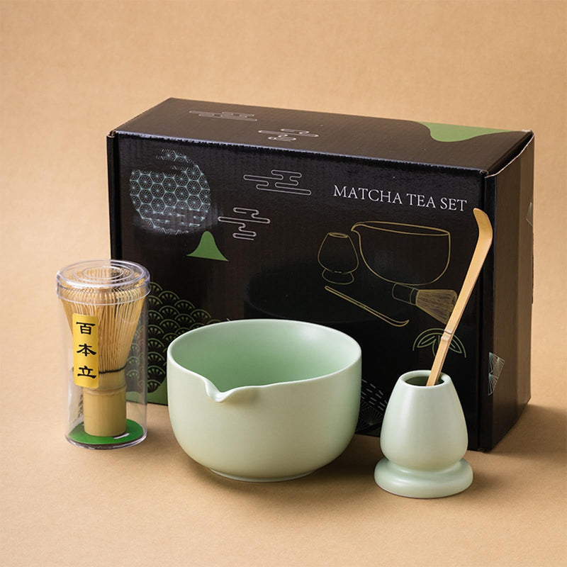 JIKANNOYA 抹茶セット 自宅用 抹茶 セット 茶道具 初心者 お点前セット 陶器 抹茶 抹茶茶碗 茶杓 茶杓立て 茶せん 百本立 茶筅立て くせ直し 綿茶巾 抹茶篩 茶道セット matcha set for beginners お手入れも簡単 母の日 父の日 誕生日 贈り物セット ギフトボックス包装 AQCJ63