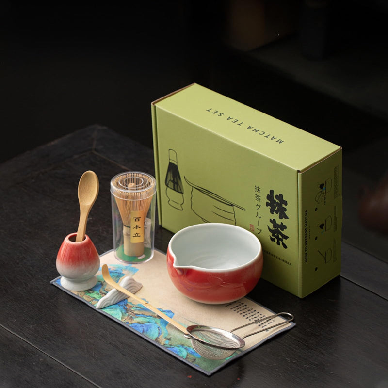 JIKANNOYA 抹茶セット 抹茶 セット 自宅用 茶道具 初心者 お点前セット 抹茶 陶器 抹茶茶碗 茶杓 茶杓立て 茶せん 百本立 茶筅立て くせ直し 茶道セット matcha set for beginners お手入れも簡単 母の日 父の日 誕生日 贈り物 おしゃれ CJ202