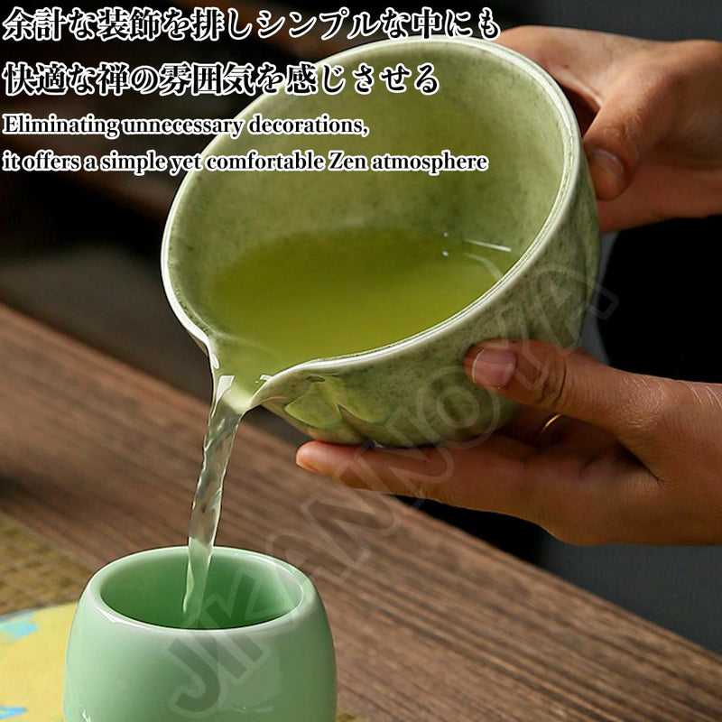 JIKANNOYA 抹茶セット 茶道具 初心者 抹茶 セット お点前セット 陶器 抹茶 抹茶茶碗 茶杓 茶杓立て 茶せん 百本立 茶筅立て くせ直し 綿茶巾 抹茶篩 茶道セット matcha set for beginners お手入れも簡単 母の日 父の日 誕生日 贈り物セット 420ml AQCJ42