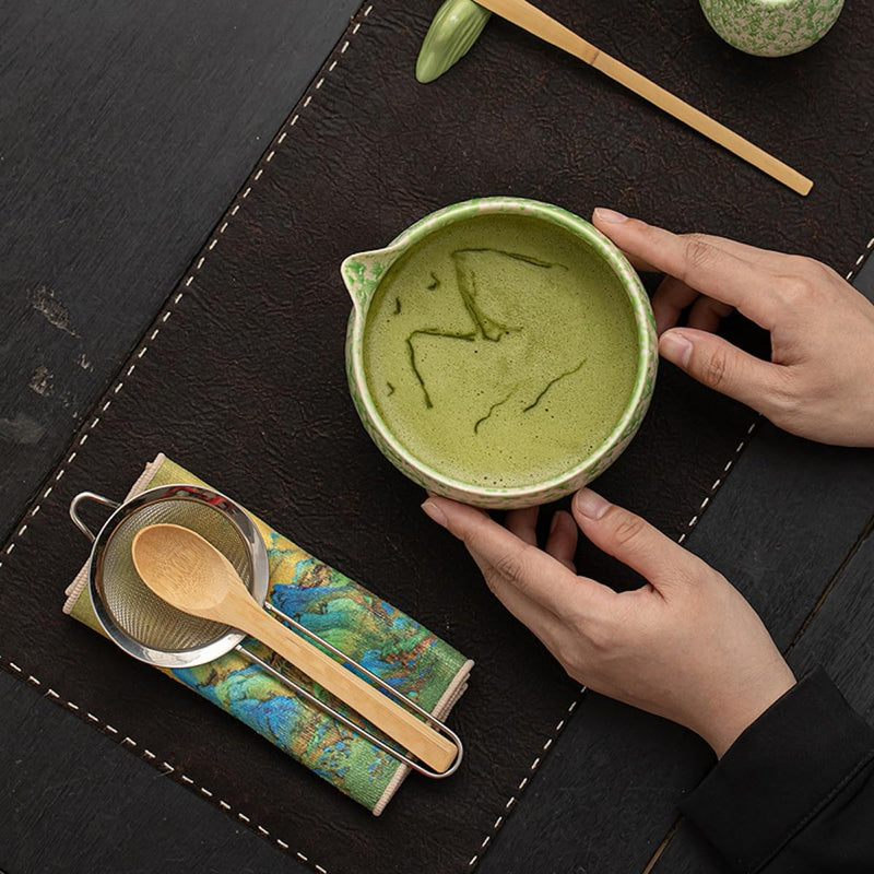 JIKANNOYA 抹茶 セット matcha set 初心者 茶道具 4点セット 陶器 抹茶茶碗 bowl 茶杓 茶せん 百本立 whisk 茶筅立て くせ直し お手入れも簡単 自宅用 ceremony 母の日 父の日 誕生日 贈り物 gift おしゃれ cute 高級 おうち時間グッズ CJ181