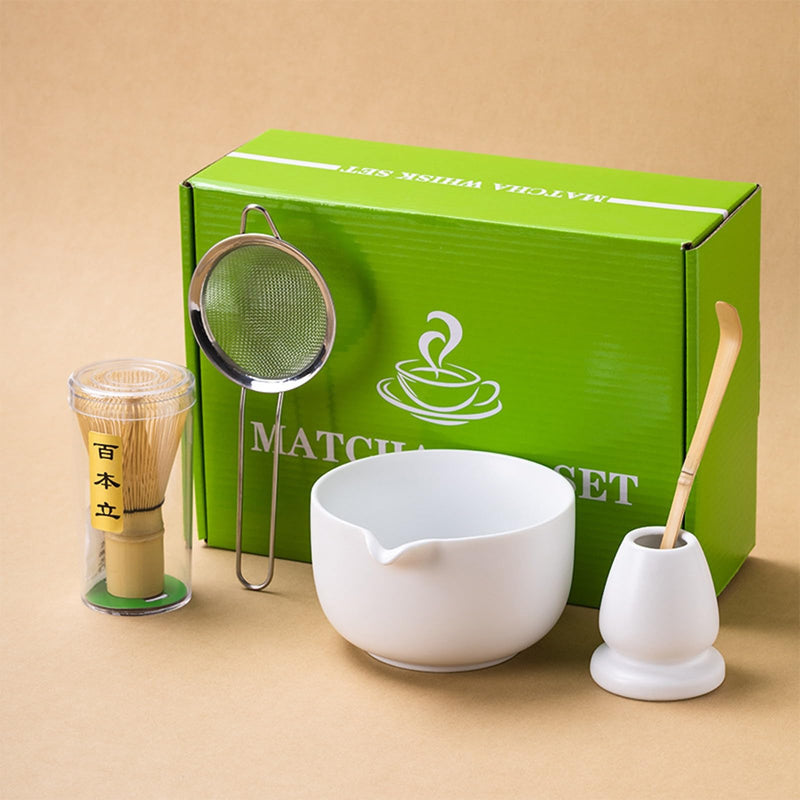 JIKANNOYA 抹茶セット 茶道具 初心者 抹茶 セット お点前セット 陶器 抹茶 抹茶茶碗 茶杓 茶杓立て 茶せん 百本立 茶筅立て くせ直し 綿茶巾 抹茶篩 茶道セット matcha set for beginners お手入れも簡単 母の日 父の日 誕生日 贈り物セット 420ml AQCJ46