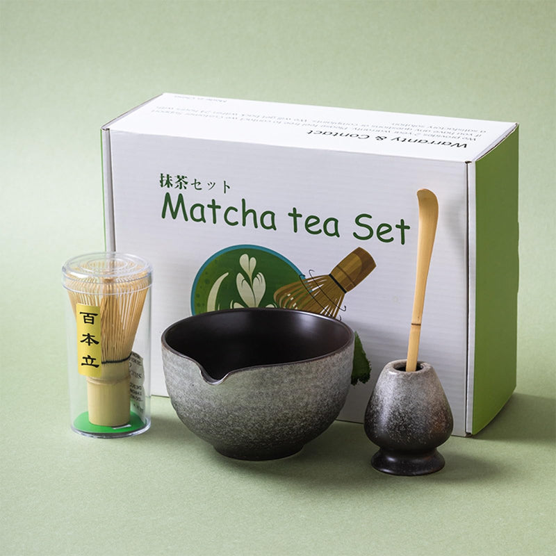 JIKANNOYA 抹茶セット 自宅用 抹茶 セット 茶道具 初心者 お点前セット 抹茶 陶器 抹茶茶碗 注ぎ口付き 茶杓 茶杓立て 茶せん 百本立 茶筅立て くせ直し 綿茶巾 抹茶篩 茶道セット matcha set for beginners お手入れも簡単 母の日 父の日 誕生日 贈り物 おしゃれ 500ml AQCJ68