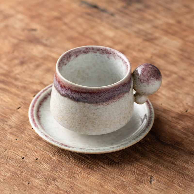 JIKANNOYA コーヒーカップ 陶器 ソーサー セット セラミック カップアンドソーサー ティーカップ 電子レンジ 食洗機対応 コーヒー 珈琲 お茶 ティー 高級 レトロ おしゃれ ソーサー付き 自宅用 カフェ食器 喫茶店 業務用 結婚祝い ギフト KFB10