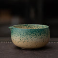抹茶茶碗(オリーブグリーン（ドット）)