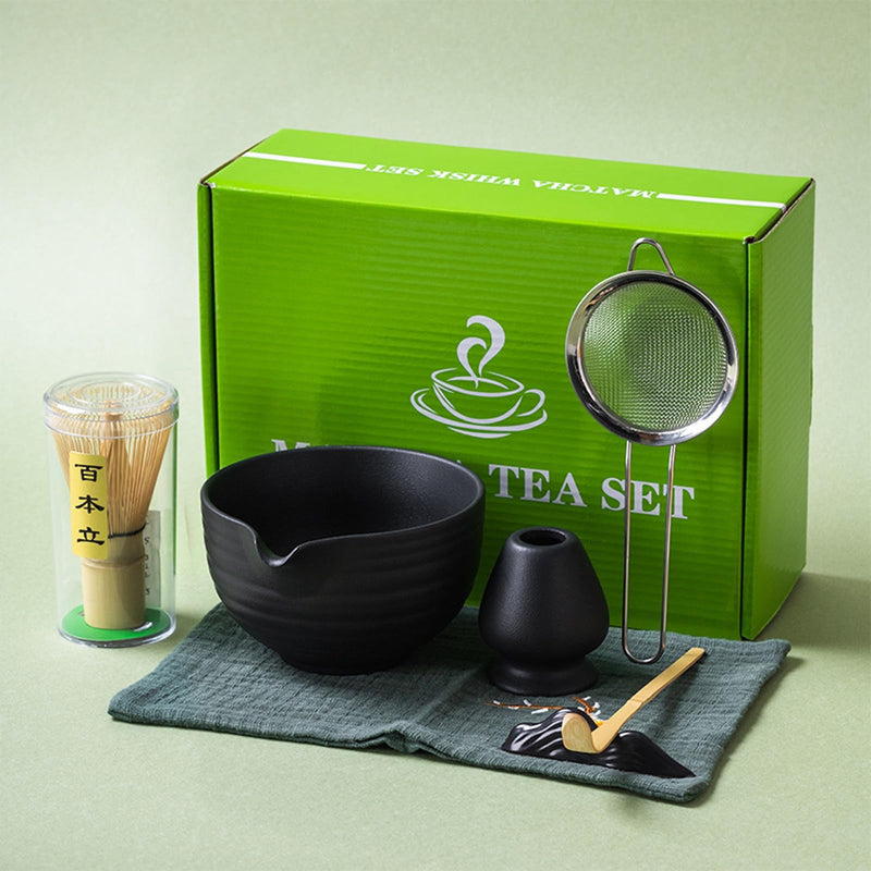 JIKANNOYA 抹茶セット 自宅用 抹茶 セット 茶道具 初心者 お点前セット 抹茶 陶器 抹茶茶碗 注ぎ口付き 茶杓 茶杓立て 茶せん 百本立 茶筅立て くせ直し 綿茶巾 抹茶篩 茶道セット matcha set for beginners お手入れも簡単 母の日 父の日 誕生日 贈り物 おしゃれ 500ml AQCJ67