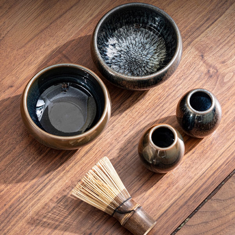 JIKANNOYA 抹茶 セット matcha set 茶道具 4点セット陶器 抹茶茶碗 bowl 茶杓 茶せん 百本立 whisk 茶筅立て くせ直し お手入れも簡単 初心者 自宅用 ceremony 母の日 父の日 誕生日 贈り物 gift おしゃれ cute 高級 おうち時間グッズ CJ165