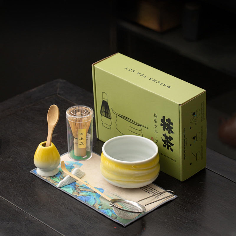 JIKANNOYA 抹茶セット 抹茶 セット 自宅用 茶道具 初心者 お点前セット 抹茶 陶器 抹茶茶碗 茶杓 茶杓立て 茶せん 百本立 茶筅立て くせ直し 茶道セット matcha set for beginners お手入れも簡単 母の日 父の日 誕生日 贈り物 おしゃれ CJ202