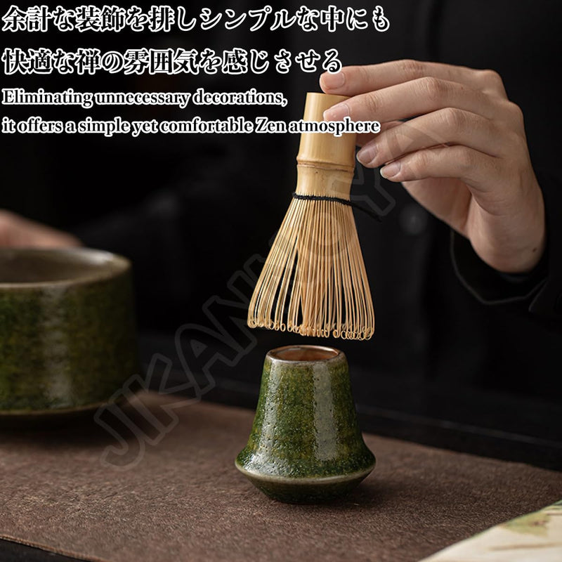 JIKANNOYA 抹茶 セット 抹茶セット 自宅用 茶道具 初心者 お点前セット 抹茶 陶器 抹茶茶碗 茶杓 茶杓立て 茶せん 百本立 茶筅立て くせ直し 綿茶巾 抹茶篩 茶道セット matcha set for beginners お手入れも簡単 母の日 父の日 誕生日 贈り物 おしゃれ AQCJ109