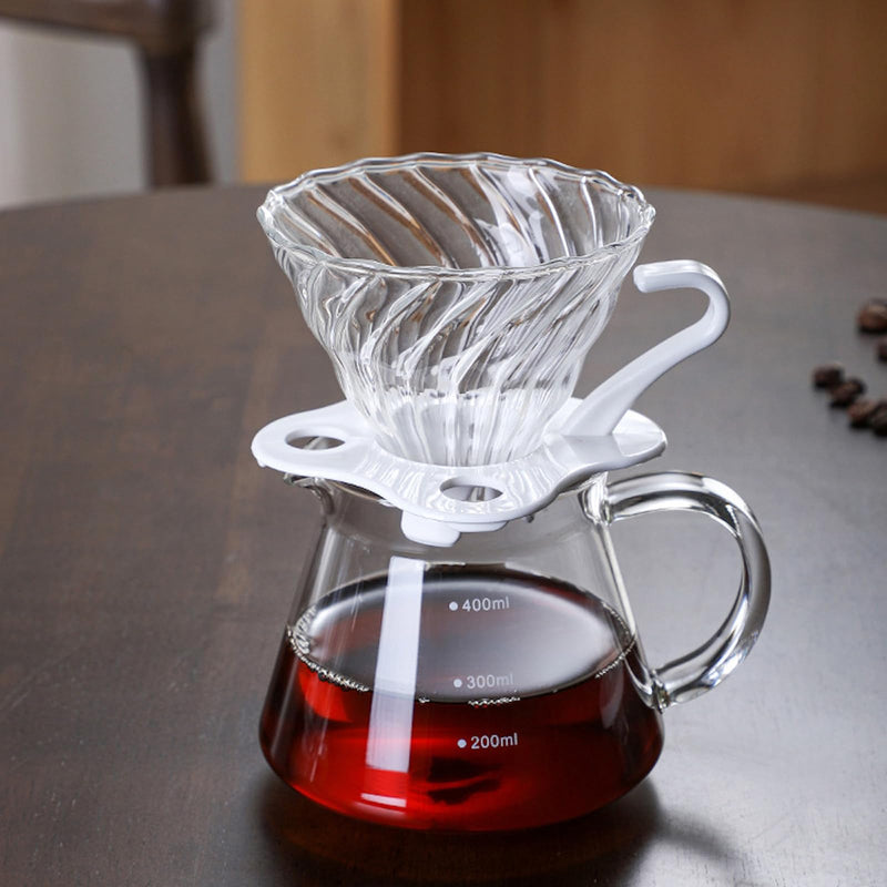 JIKANNOYA コーヒードリッパー 400ml ハンドドリップセット コーヒーサーバー 割れない 目盛付き 高ホウ素シリカガラス材料 耐熱ガラス 直火対応 耐寒性 ドリッパー 電子レンジ·食洗機対応 コーヒー用品 洗いやすい 多用途 家用 喫茶店 1~2杯用