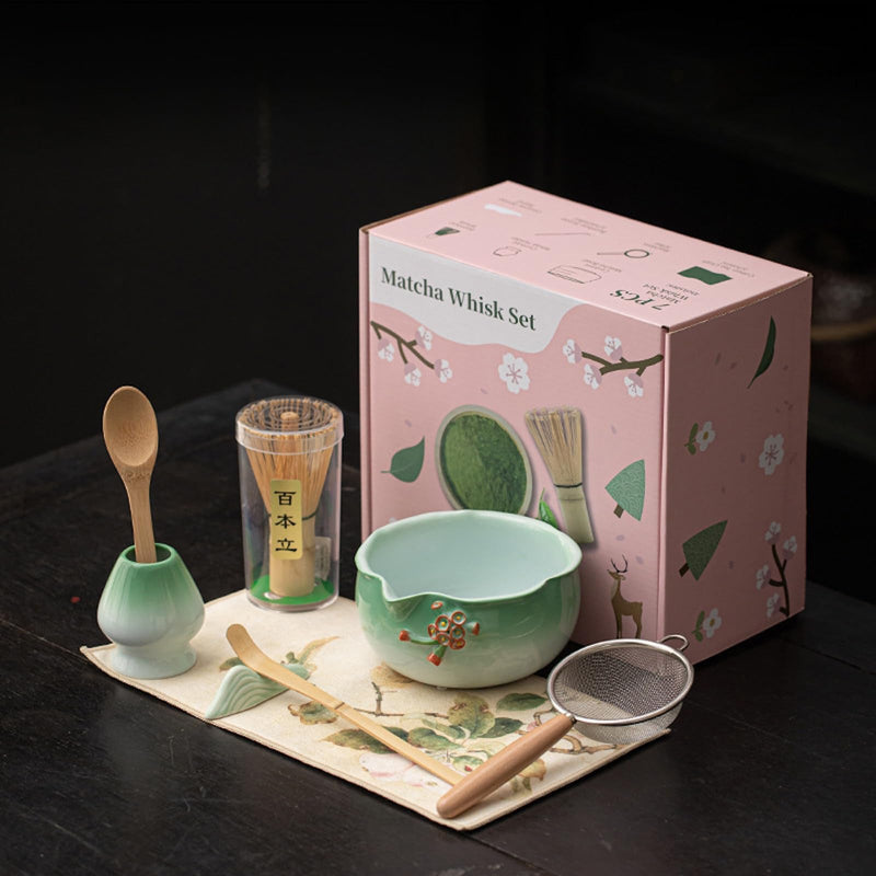 JIKANNOYA 抹茶セット 抹茶 セット 自宅用 茶道具 初心者 お点前セット 抹茶 陶器 抹茶茶碗 茶杓 茶杓立て 茶せん 百本立 茶筅立て くせ直し 茶道セット matcha set for beginners お手入れも簡単 母の日 父の日 誕生日 贈り物 おしゃれ CJ219