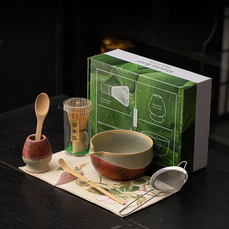 JIKANNOYA 抹茶セット 抹茶 セット 自宅用 茶道具 初心者 お点前セット 抹茶 陶器 抹茶茶碗 茶杓 茶杓立て 茶せん 百本立 茶筅立て くせ直し 綿茶巾 抹茶篩 茶道セット matcha set for beginners お手入れも簡単 母の日 父の日 誕生日 贈り物 おしゃれ CJ208