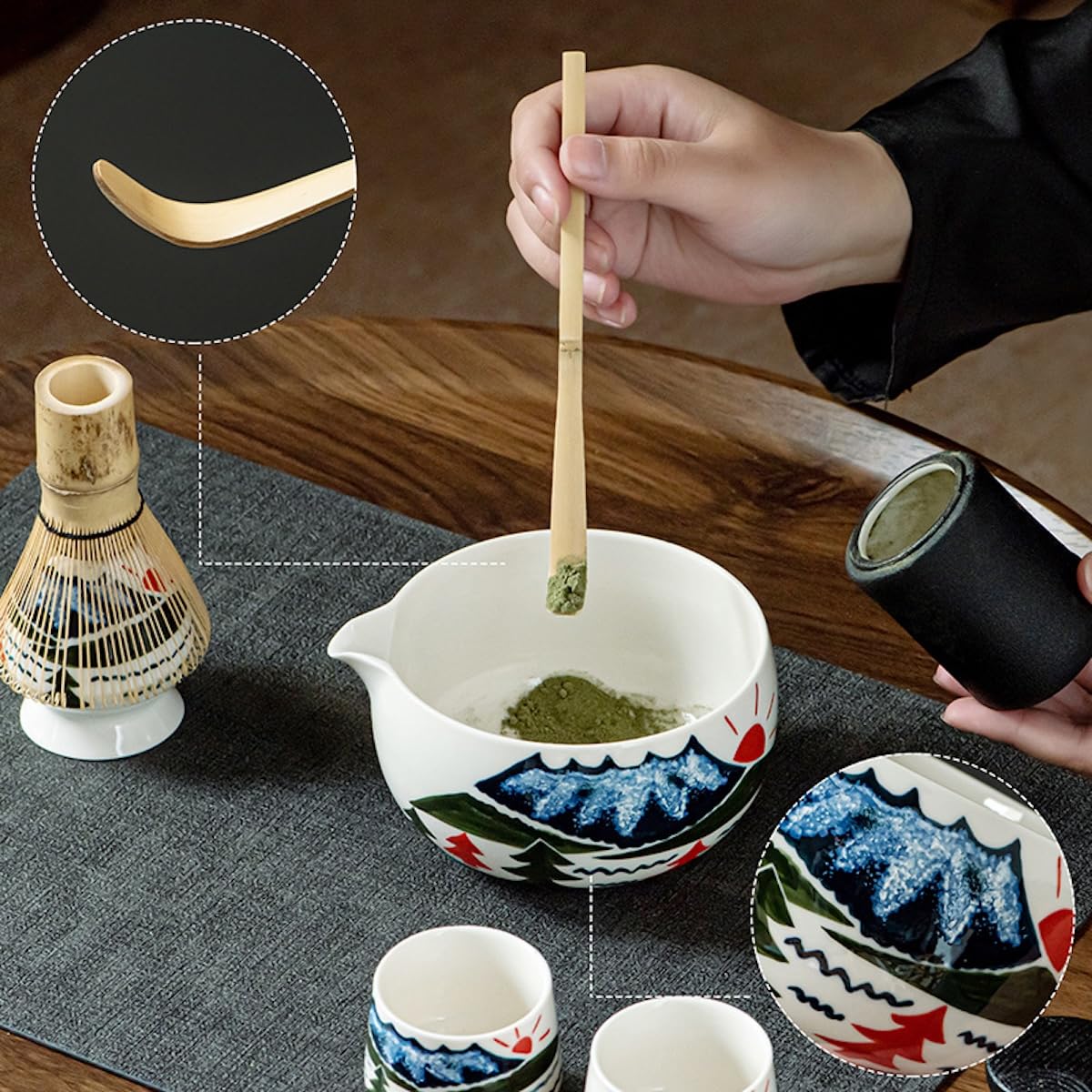 JIKANNOYA 抹茶セット 抹茶 自宅用 茶道具 初心者 お点前セット 湯のみ