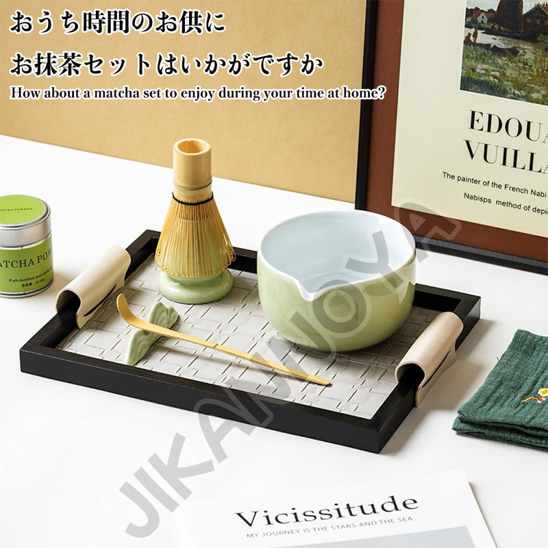 JIKANNOYA 抹茶セット 自宅用 茶道具 初心者 抹茶 セット お点前セット 陶器 抹茶 抹茶茶碗 茶杓 茶杓立て 茶せん 百本立 茶筅立て くせ直し 綿茶巾 抹茶篩 茶道セット matcha set for beginners お手入れも簡単 母の日 父の日 誕生日 贈り物セット ギフトボックス包装 AQCJ62