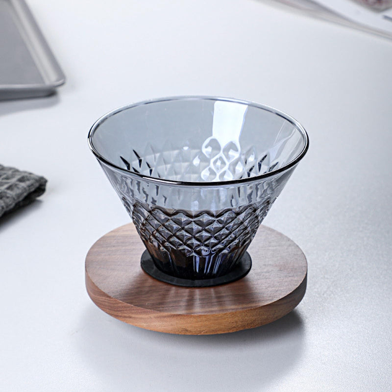 JIKANNOYA コーヒードリッパー ハンドドリップセット コーヒーサーバー 割れにくい 高ホウ素シリカガラス材料 耐熱ガラス 直火対応 耐寒性 クルミ材 ドリッパー ダイヤモンド 電子レンジ·食洗機対応 コーヒー用品 目盛り付き 洗いやすい 多用途 家用 喫茶店 1~4杯用 600ml
