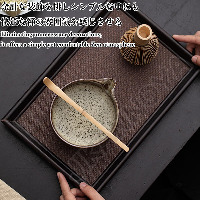 JIKANNOYA 抹茶セット 茶道具 初心者 自宅用 お点前セット 4点セット 茶杓 茶筅 茶せん 百本立 茶筅立て くせ直し 抹茶篩 綿茶巾 陶器茶杓立て お手入れも簡単 母の日 父の日 誕生日 贈り物 おしゃれ AQCJ55
